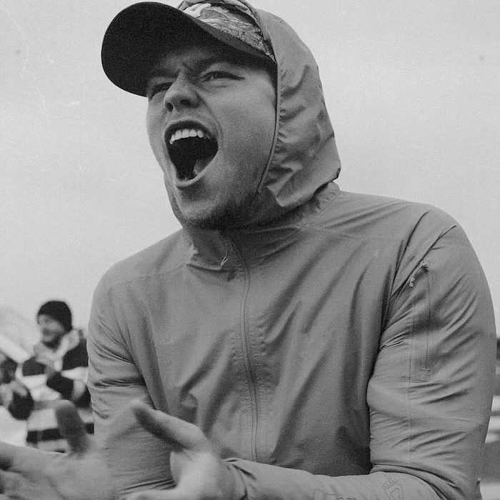 Aaron cheering at a backyard ultra